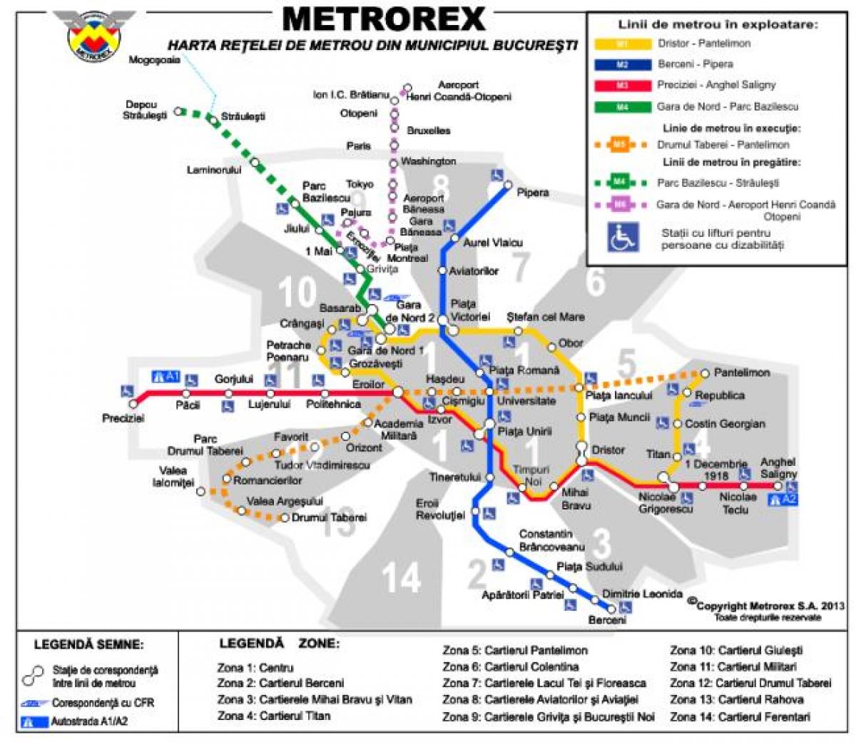 بخارست نقشه مترو