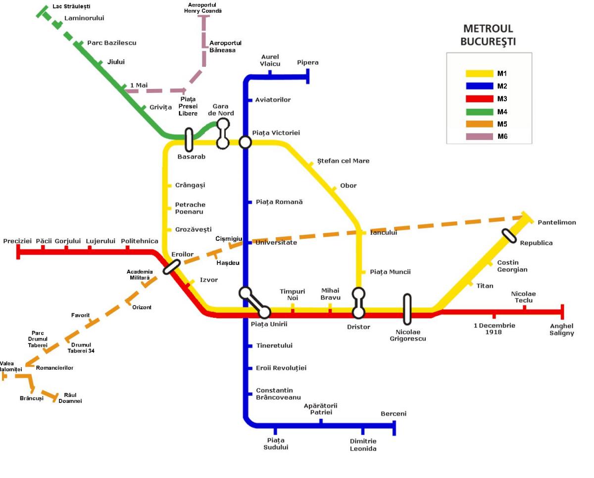 نقشه مترو بخارست رومانی