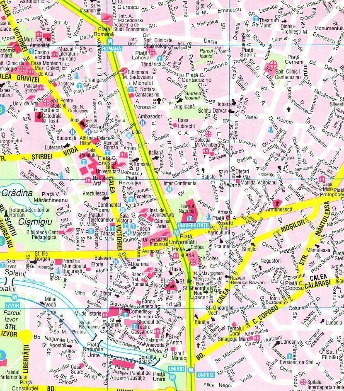 نقشه از مرکز شهر بخارست