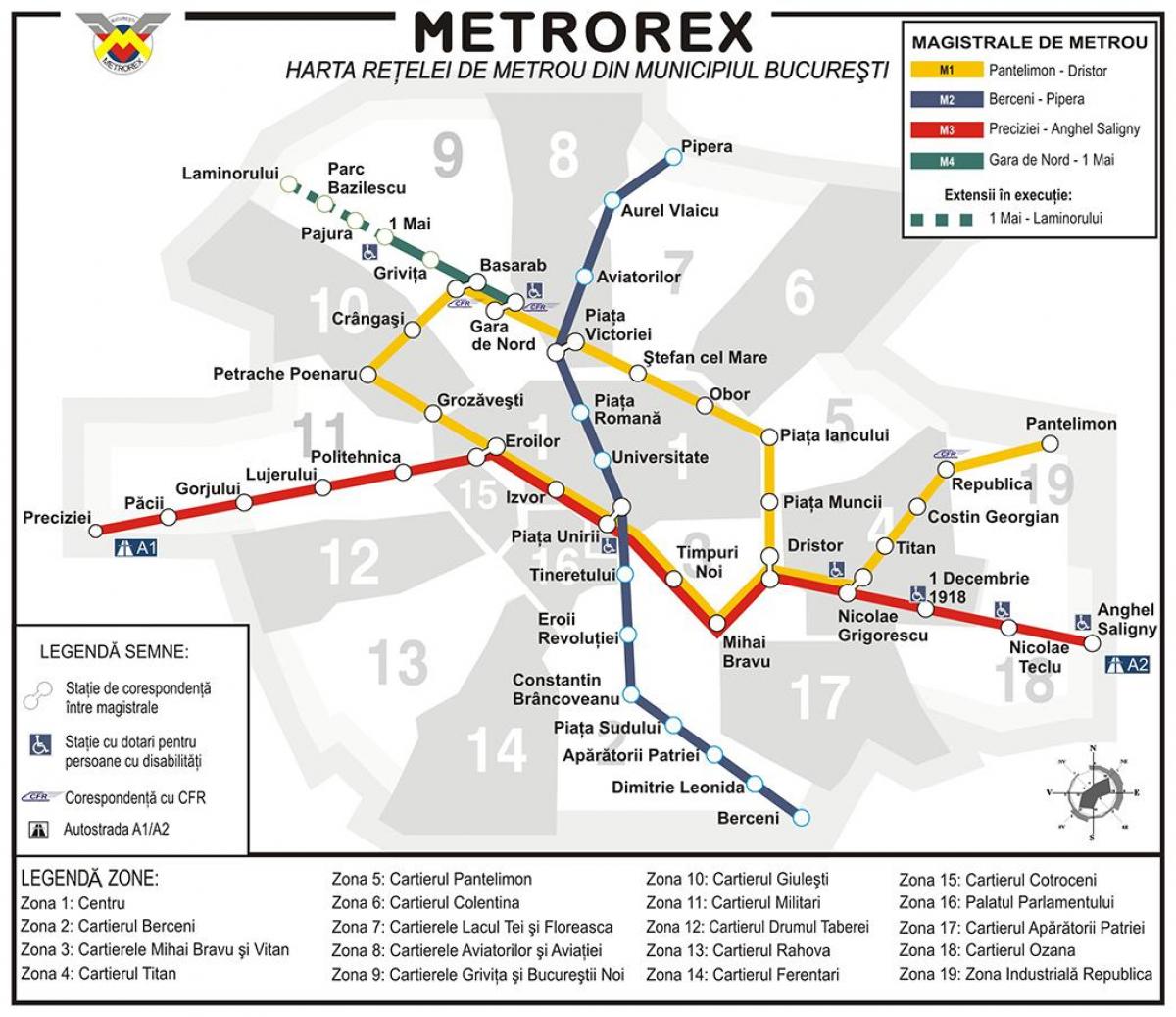 نقشه مترو بخارست